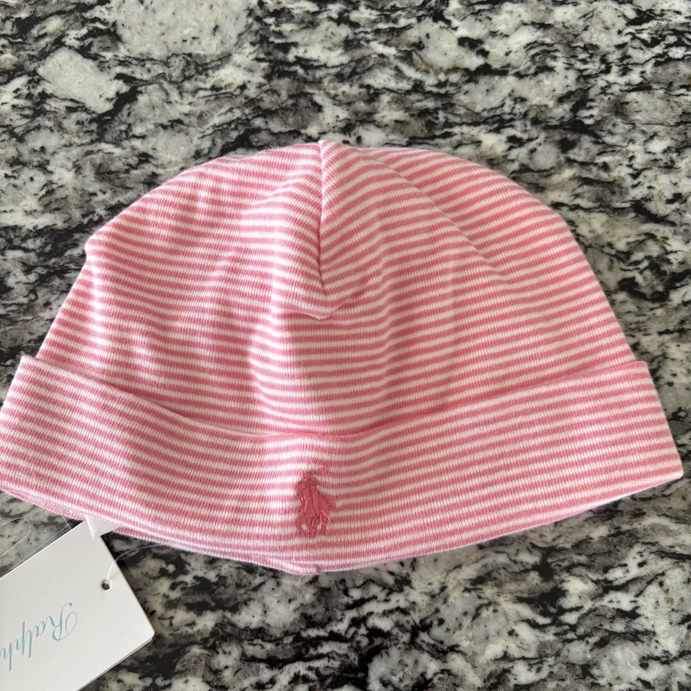 Ralph Lauren Baby Girl Paisley Pink Cotton Hat One Size - Picture 4 of 9